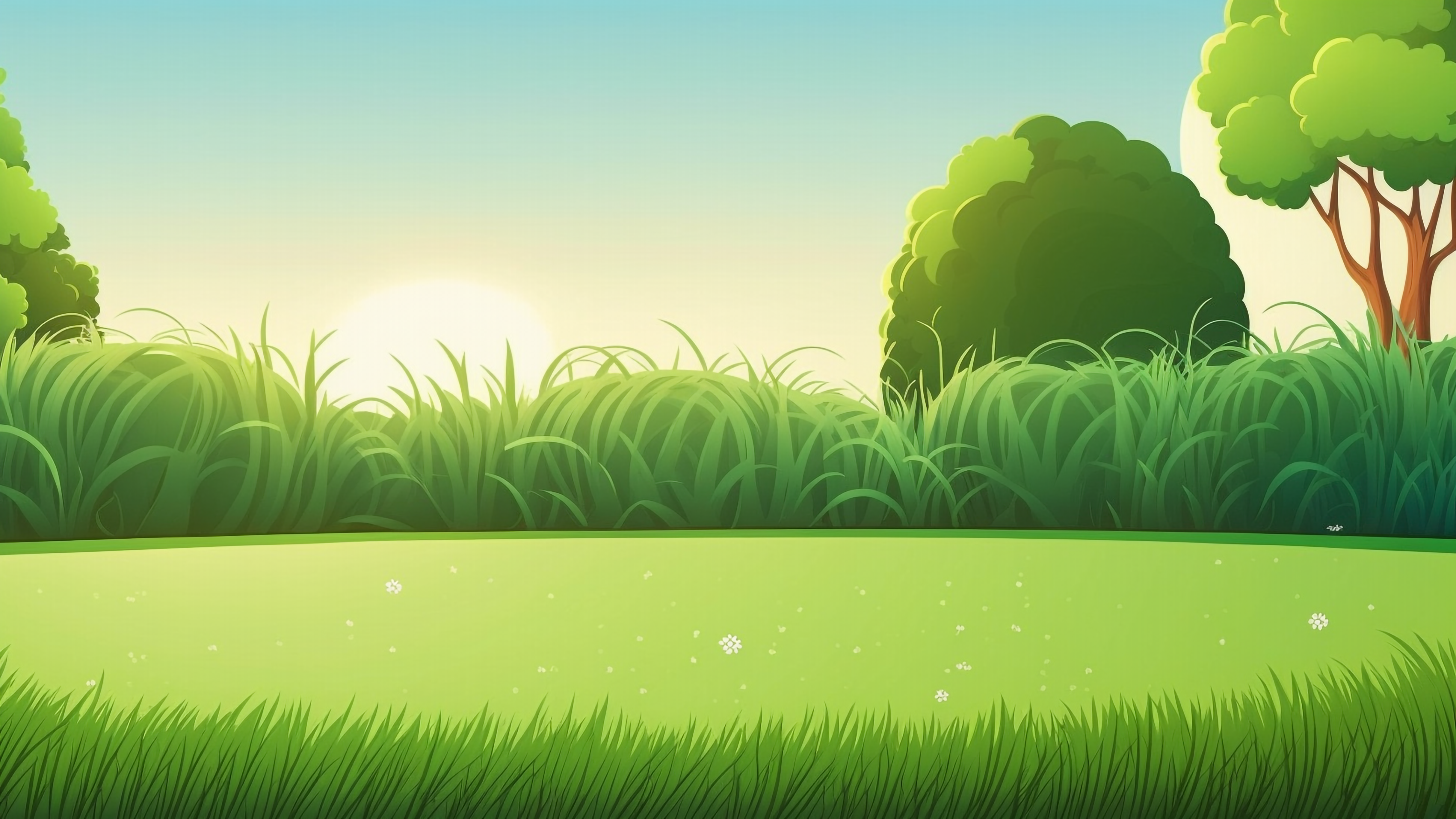 草地树木青葱背景图片