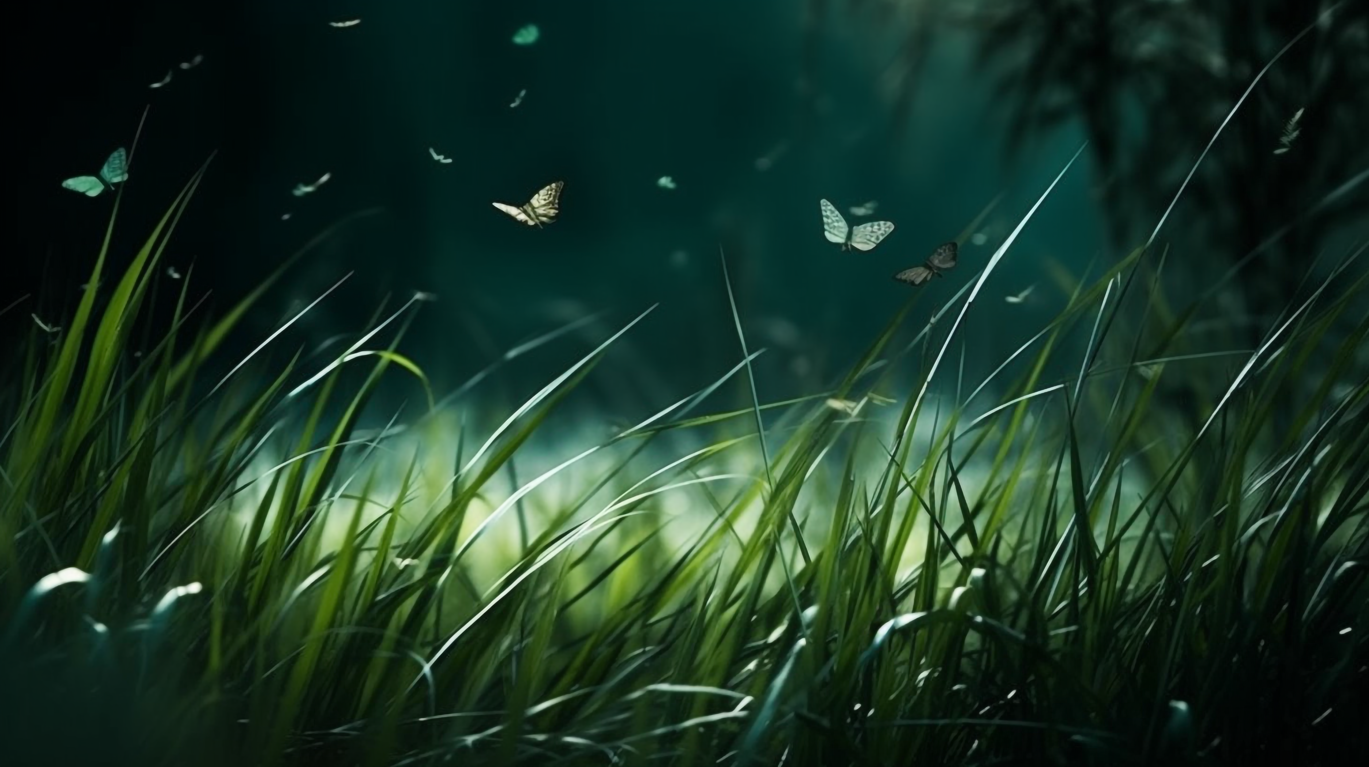 草丛蝴蝶自然风景装饰图片