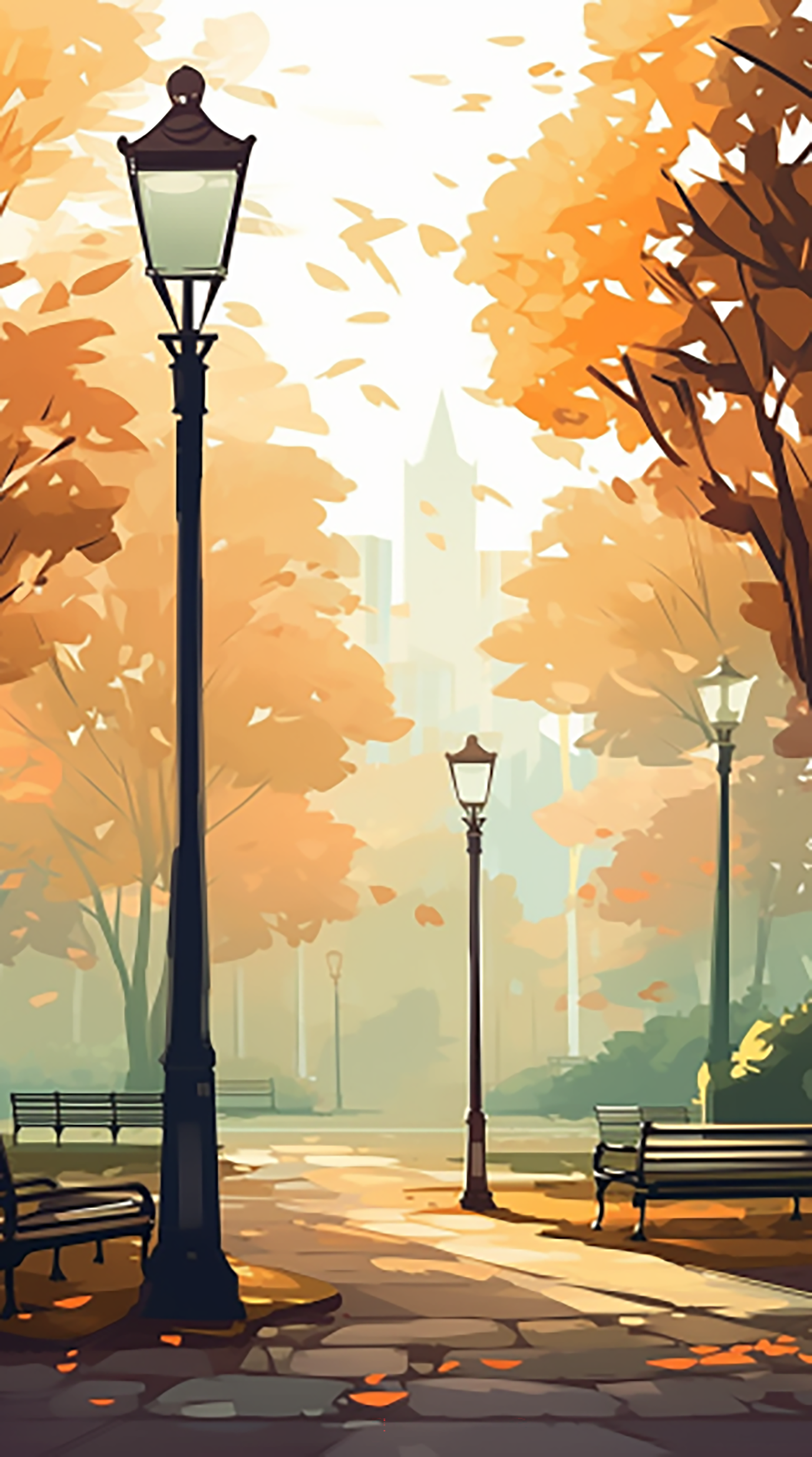 公园秋天背景图片