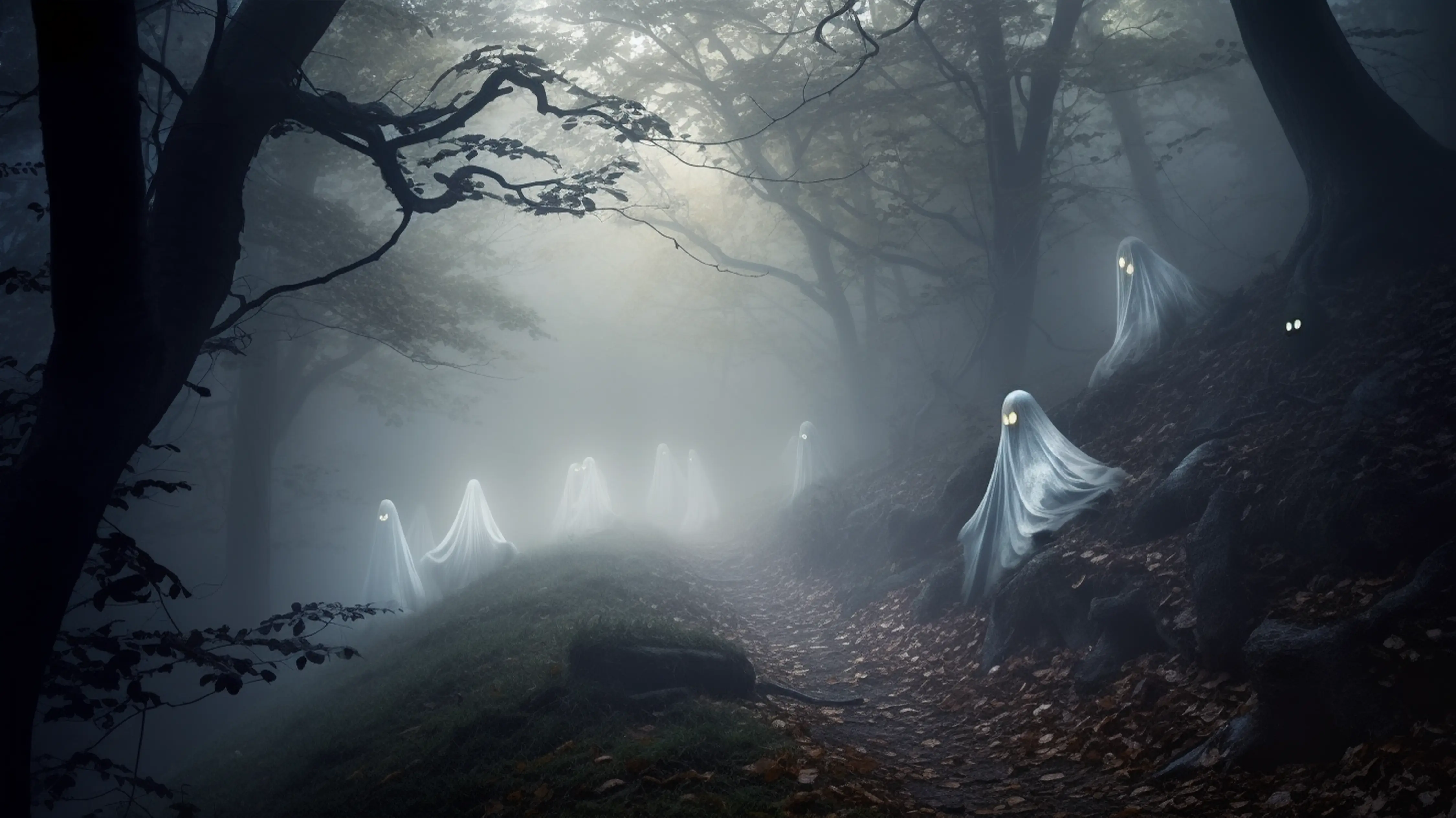 万圣节迷雾幽灵恐怖背景图片