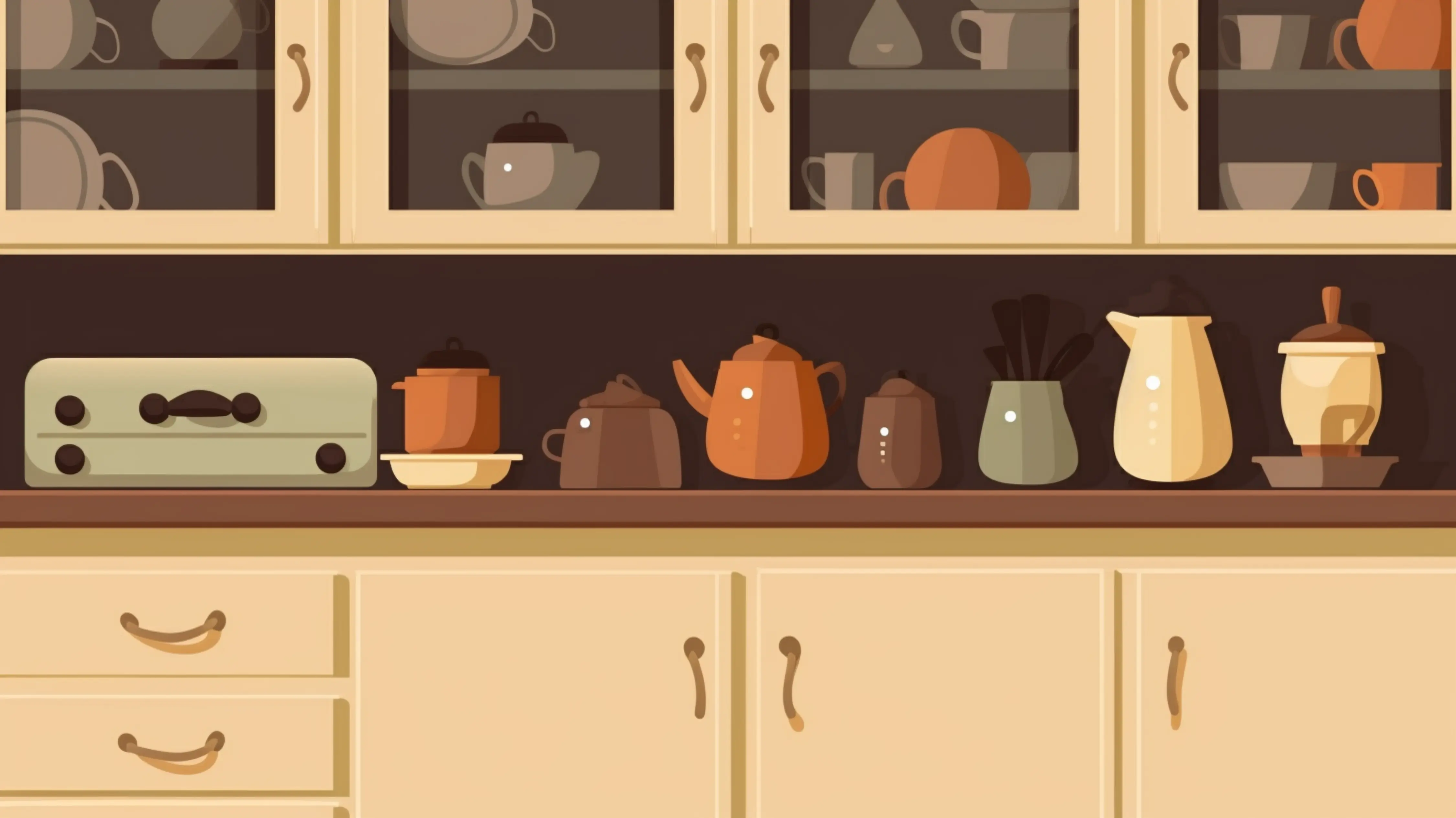 厨房黄色茶壶卡通图片