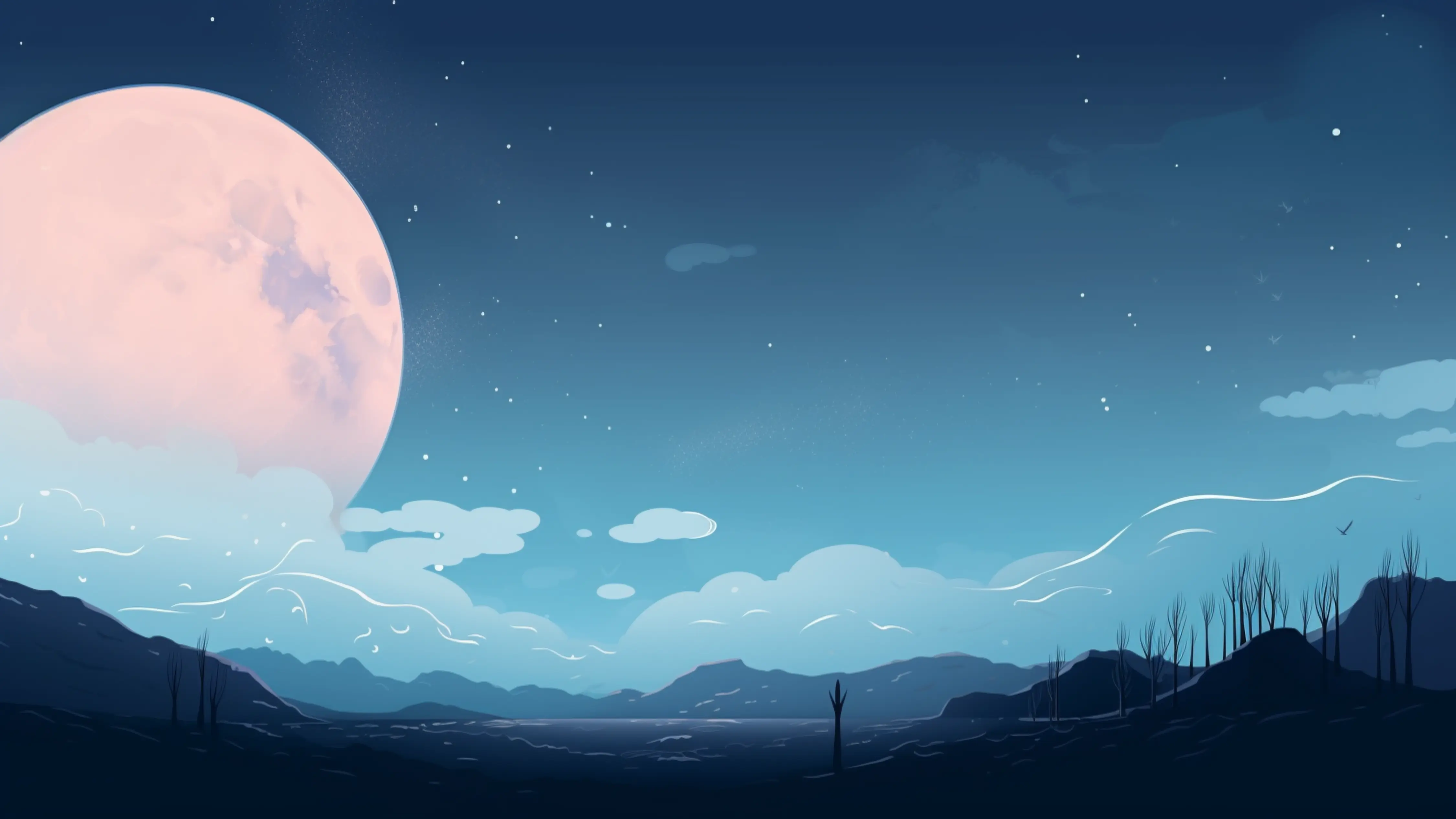 月亮天空粉色月亮背景图片