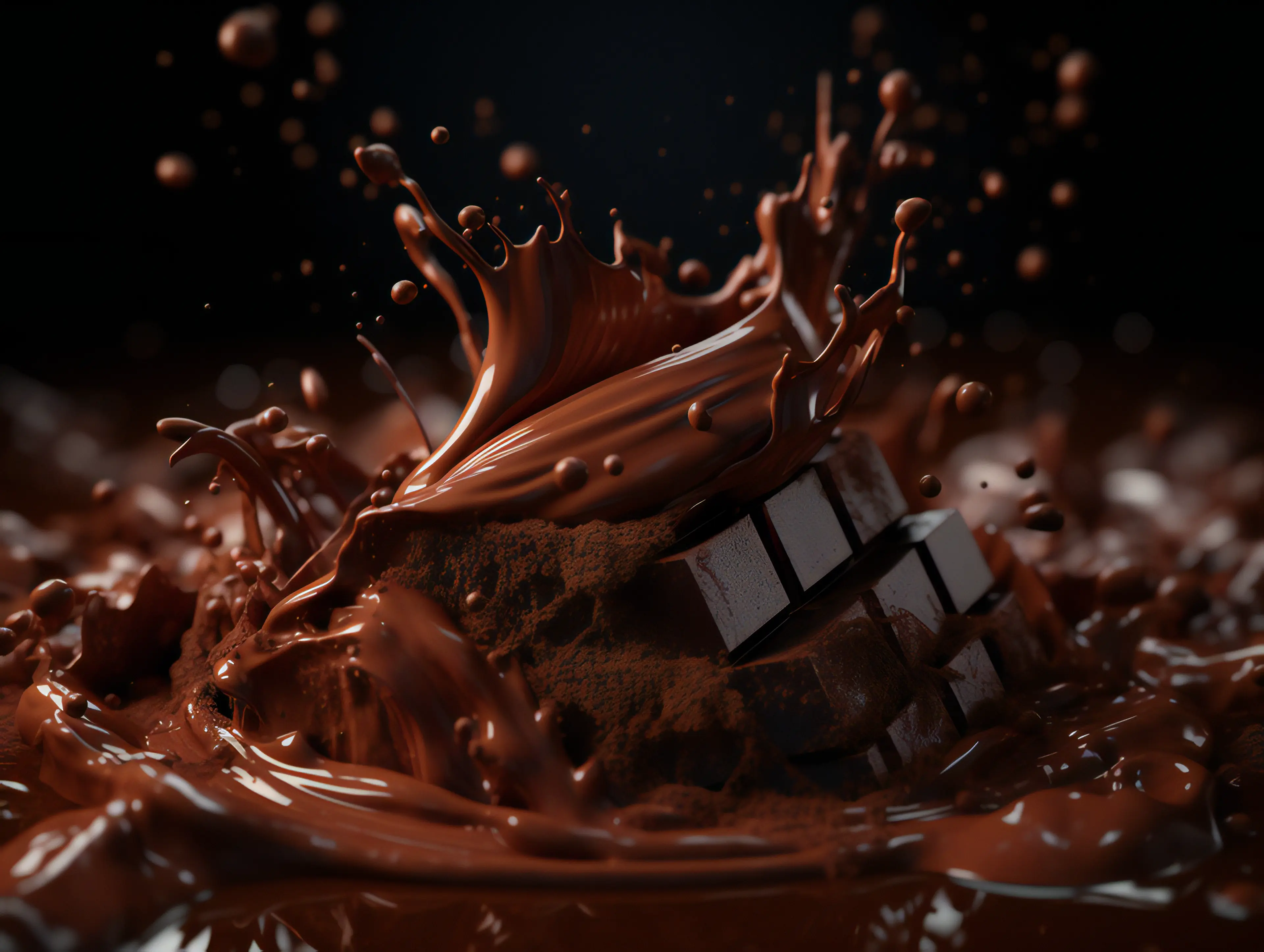 巧克力液体飞溅甜品美食摄影广告背景图片