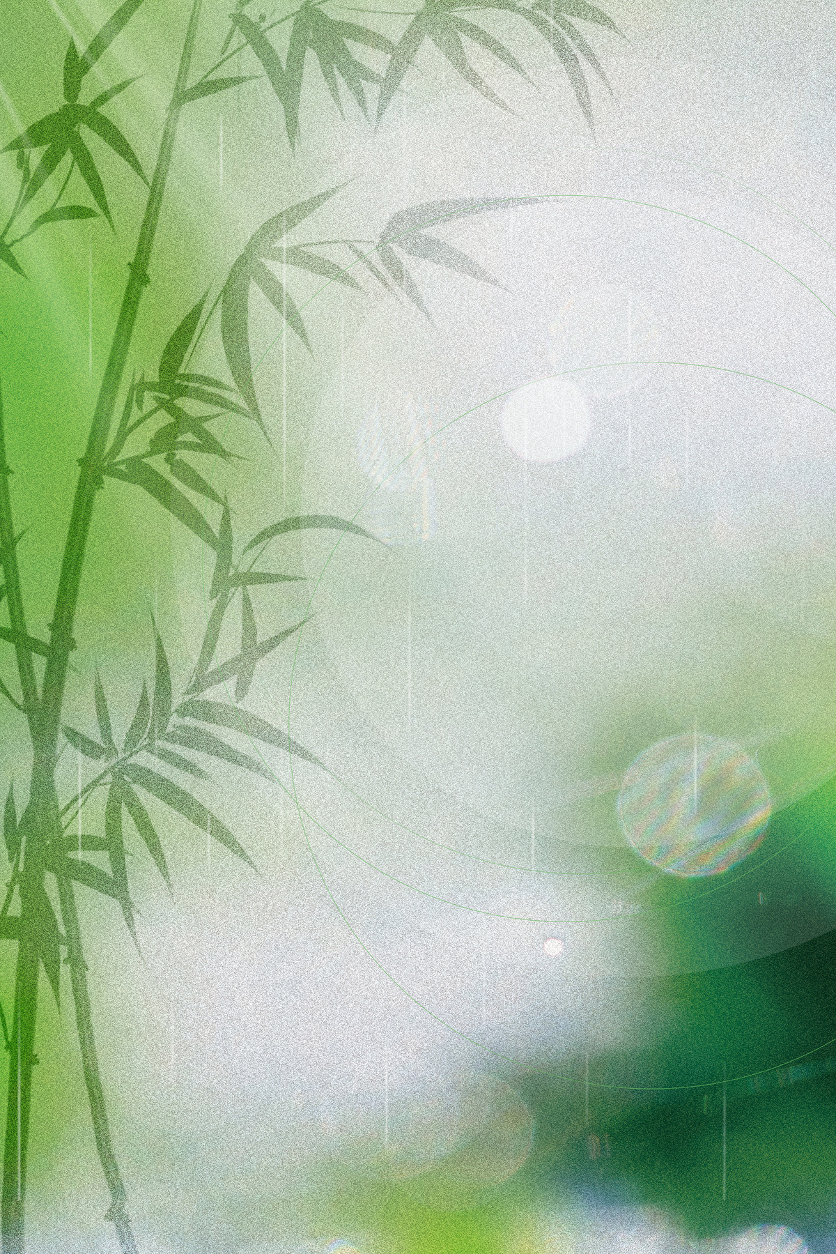 水墨中国风竹子春季春天绿色背景图片