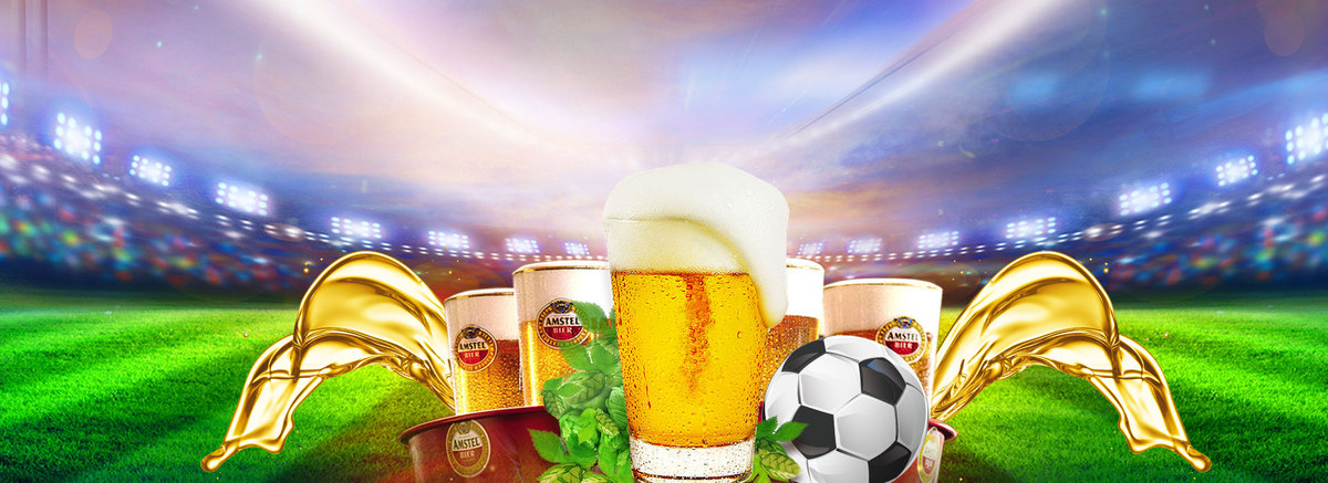 炫丽世界杯啤酒广告促销球场看台背景图片