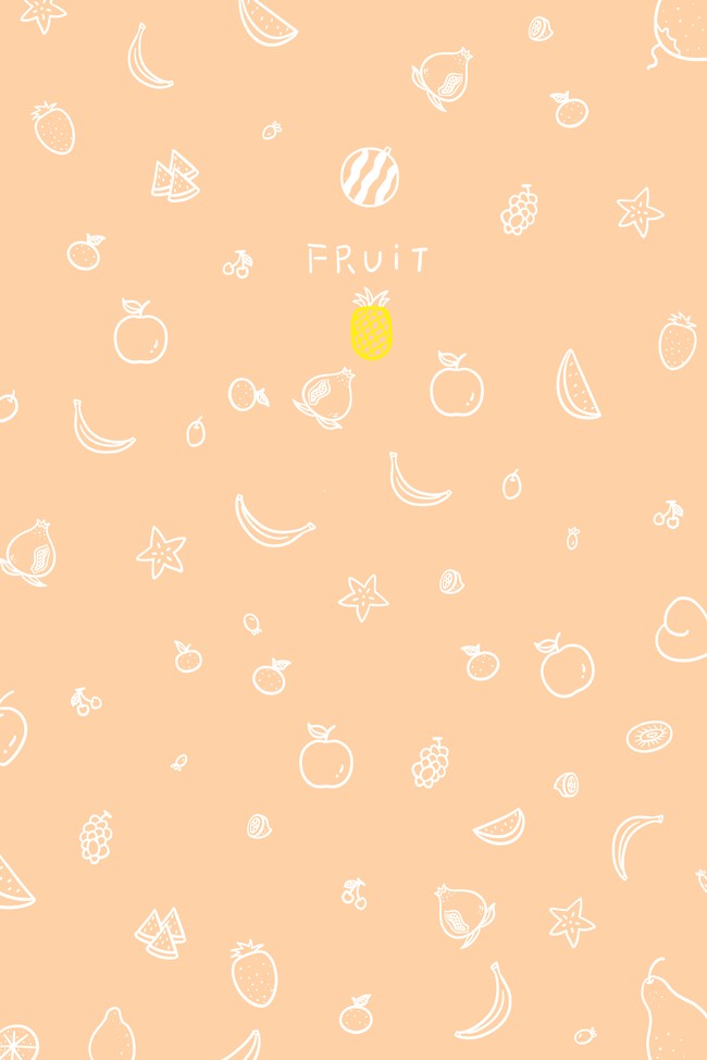 可爱卡通水果橙色海报背景图片