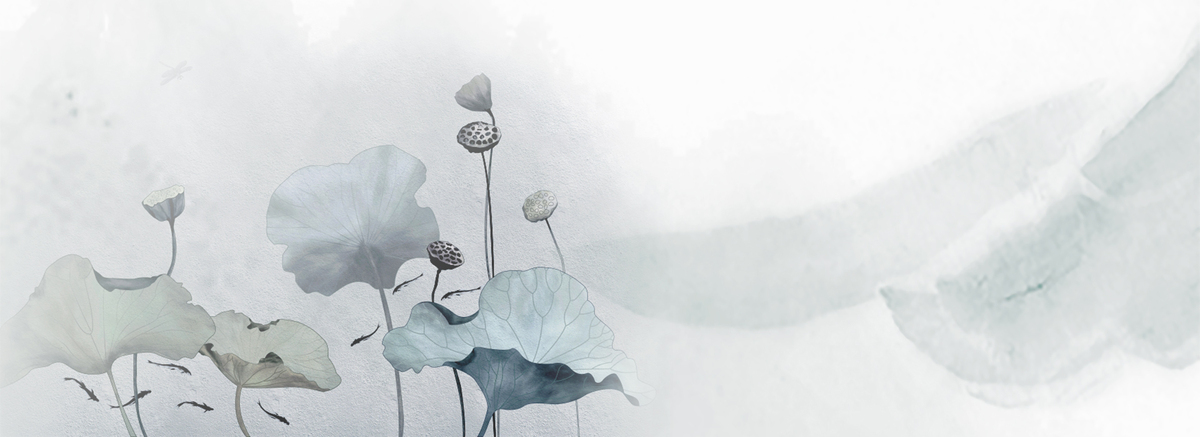 灰色创意水墨荷花植物背景图片