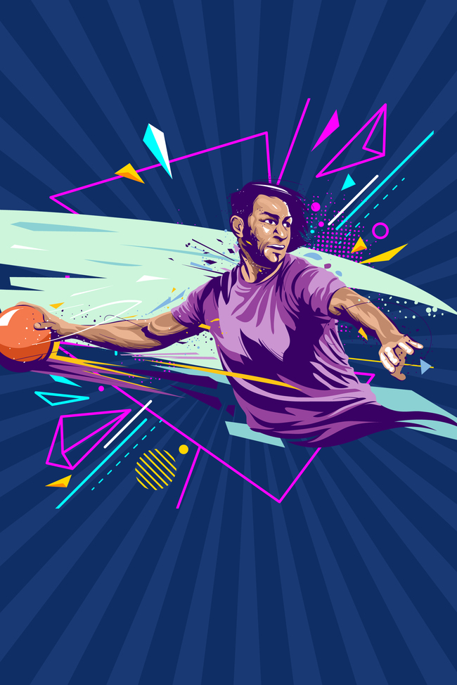 卡通风大学篮球社招新海报图片