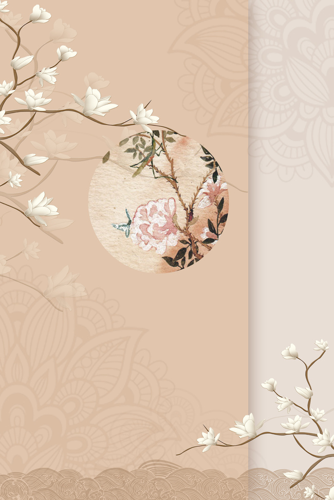 质感中式古典花卉广告背景图片