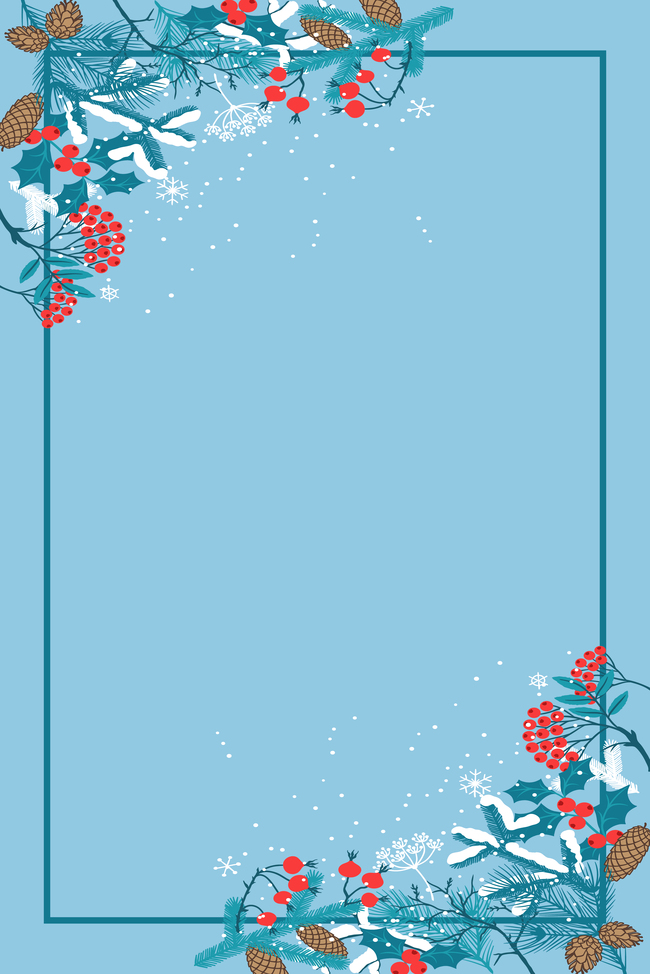 蓝色小清新鲜花花朵拼接边框背景图片