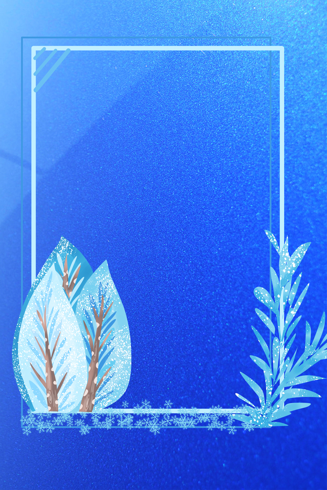 蓝色花卉植物边框电商淘宝背景Ｈ5背景图片