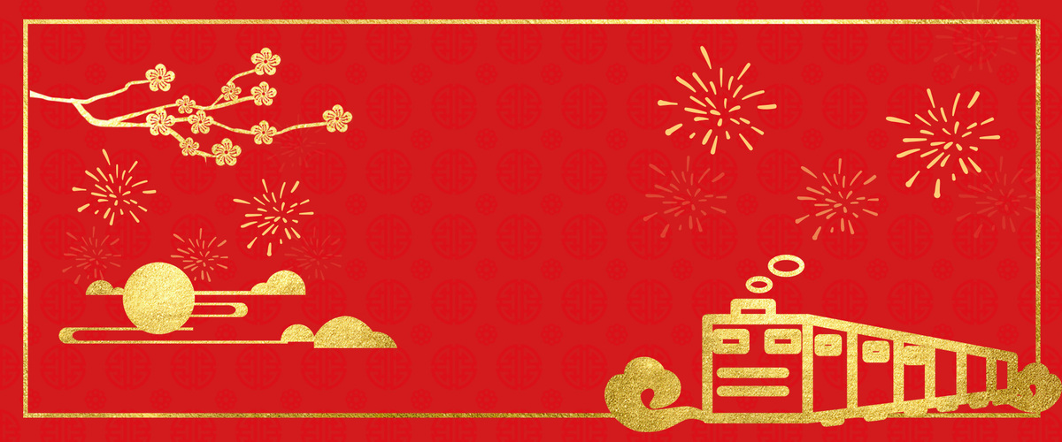 新年喜庆中国风猪年红色烫金促销背景图片