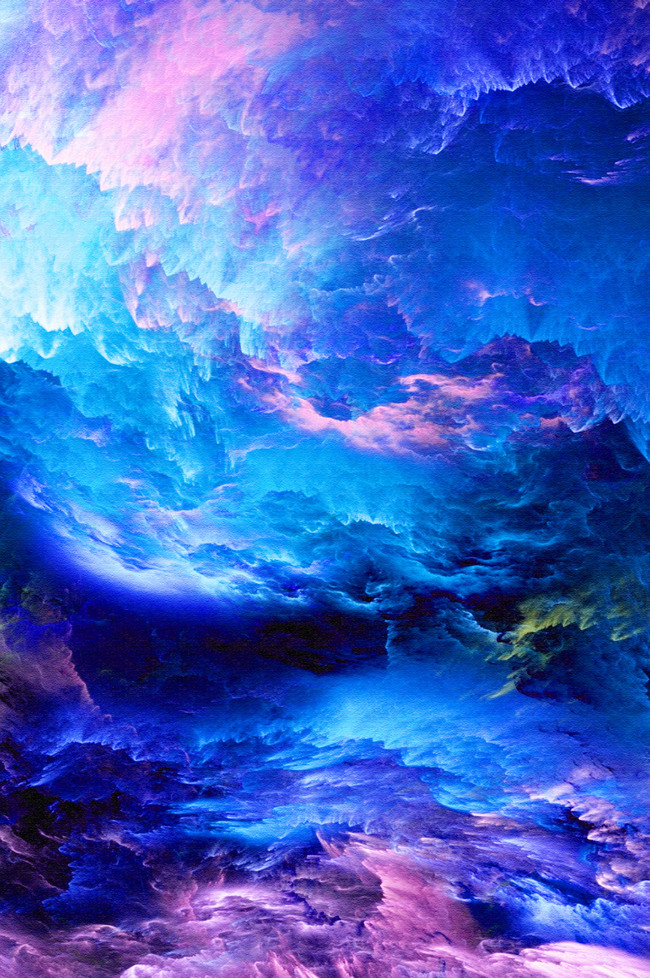 蓝色大气梦幻星空平面素材图片