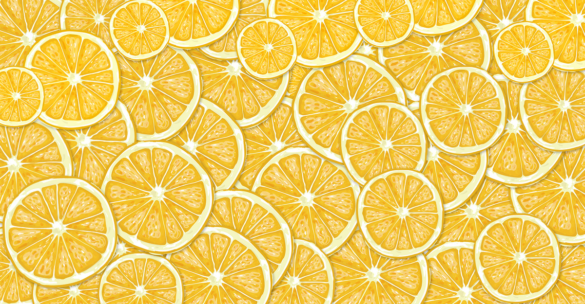 黄色卡通手绘橘子背景图片