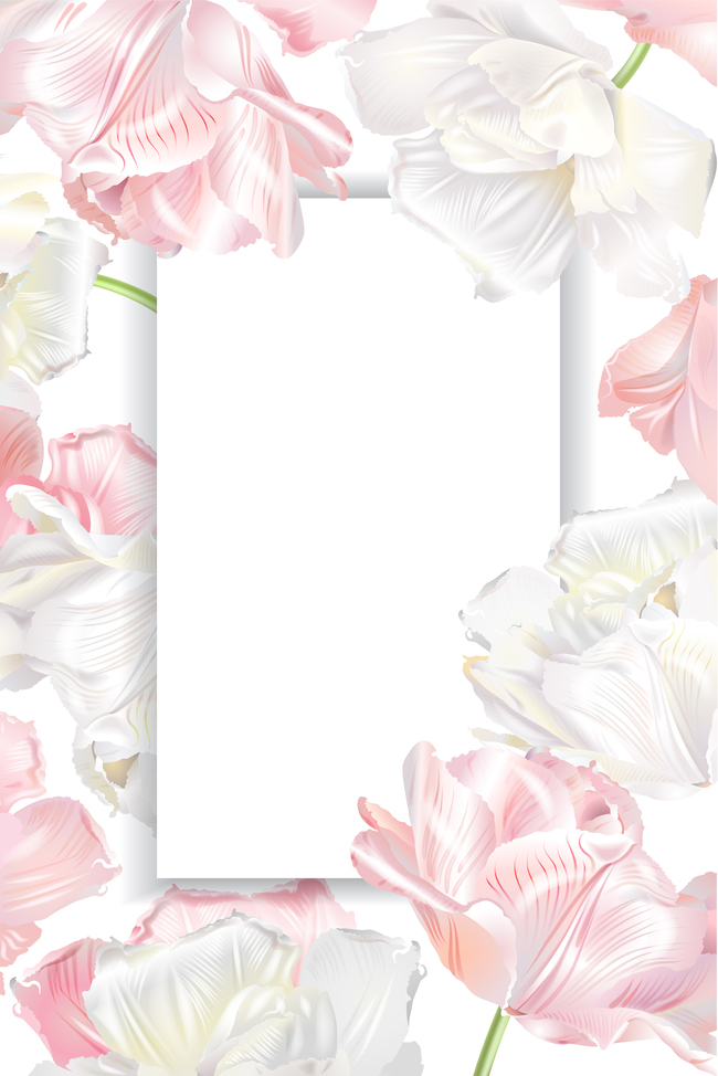 简约清新妇女节女王节女神节鲜花边框背景图片