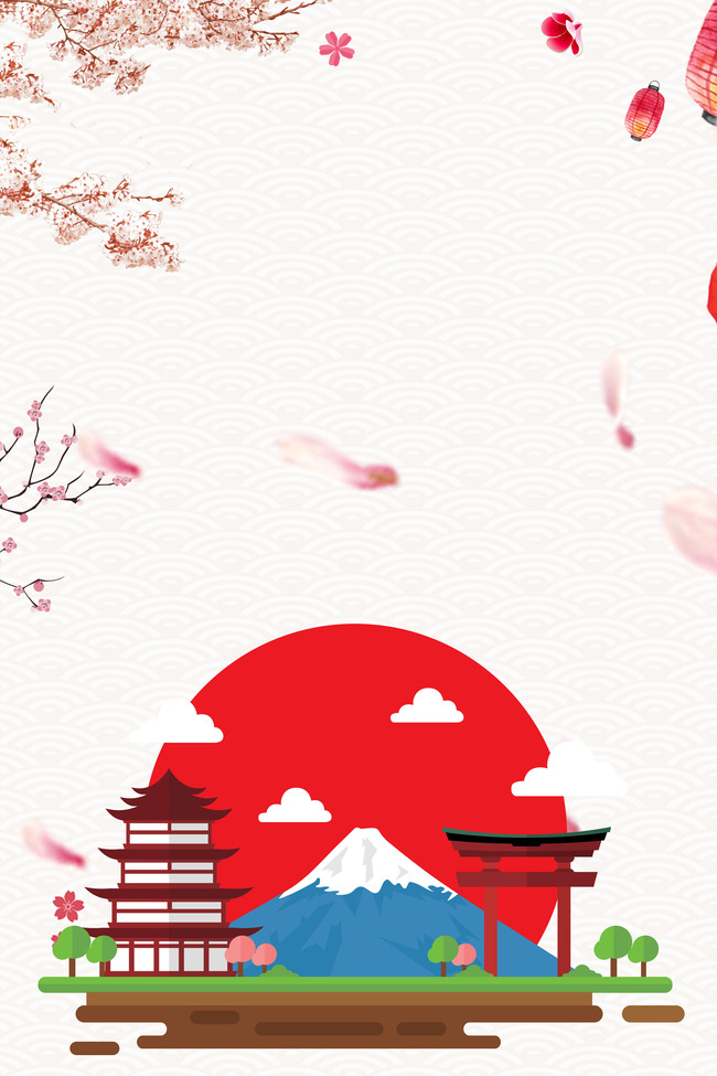 日本旅游日本樱花背景素材图片