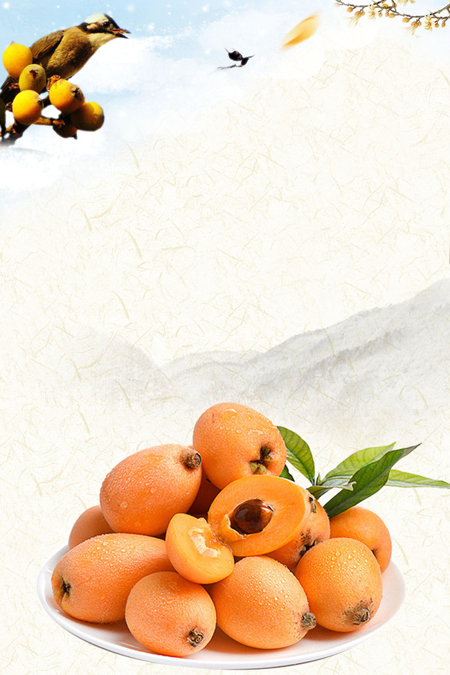 创意水果枇杷促销海报背景图片