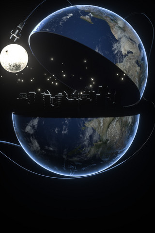 星空背景,星球海报模板_地球一熄灯断电小时环保公益H5背景