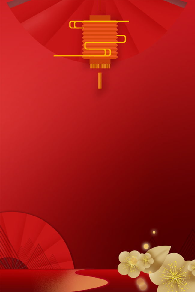 中国风纸扇红色灯笼psd分层banner图片