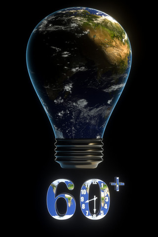地球一小时灯泡海报模板_地球一小时环保公益H5背景
