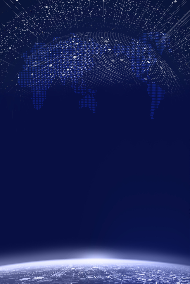 蓝色线条地球商务科技广告背景图片
