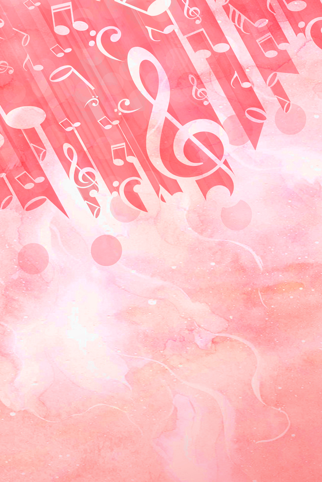 粉色水彩音符音乐节背景图片