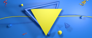黄色三角蓝色促销背景