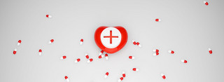 健康心脏海报模板_医疗健康医药心脏救治药丸与心脏医疗符号