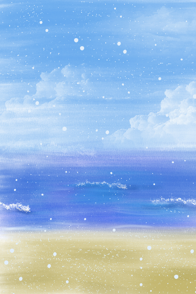 蓝天白云沙滩海边风景图图片
