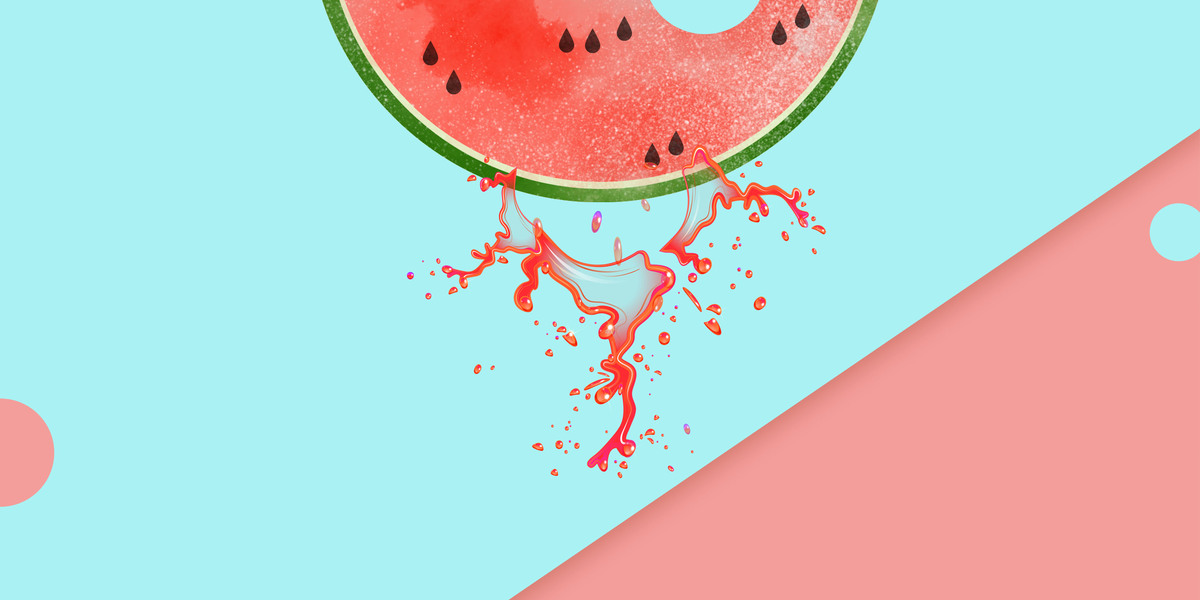 夏日西瓜水果促销背景素材图片