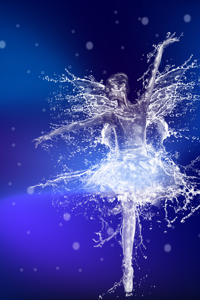 海洋之灵舞动芭蕾海报水形物语广告背景图片