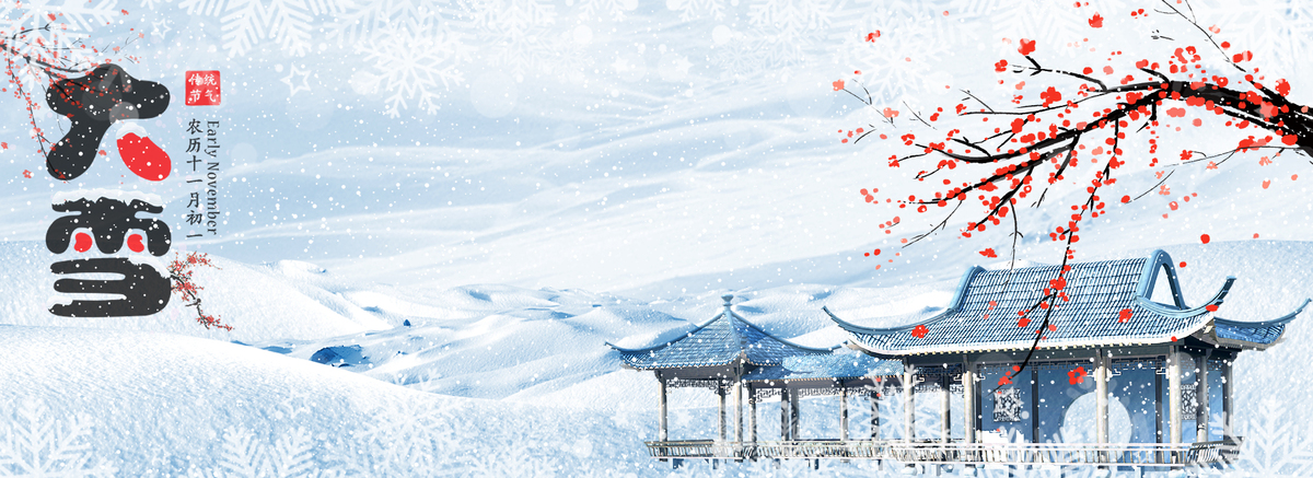 传统节气简约合成大雪背景图片