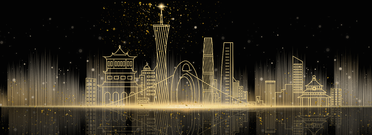 简约黑金广州印象地标建筑背景图片