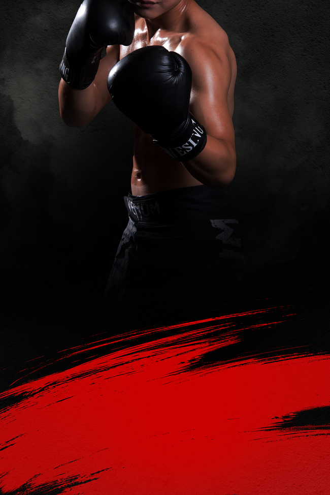 健身拳击红黑背景图片