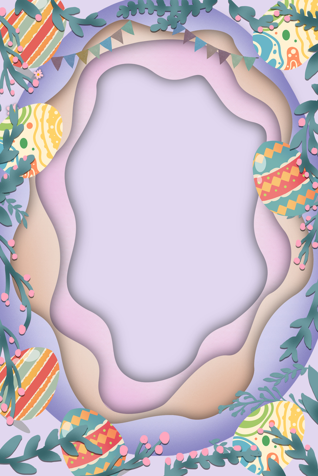 复活节清新简约紫色海报背景图片