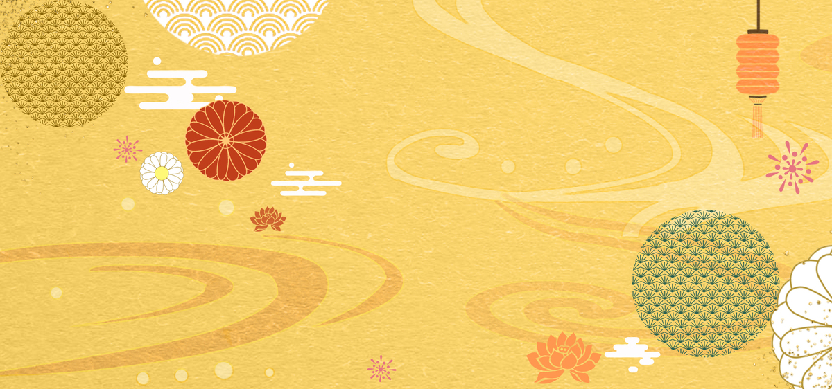 黄色日式和风纹饰背景图片