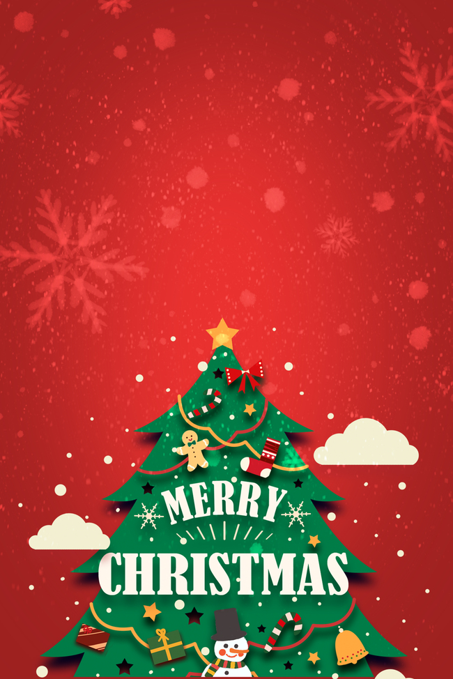 圣诞快乐喜庆红色背景海报图片