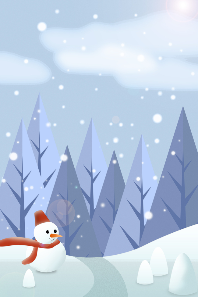 原创卡通可爱小雪背景图片