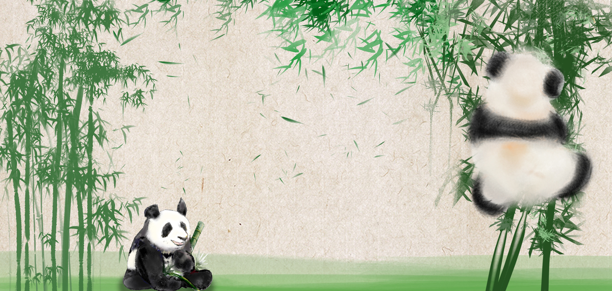 动物水墨宣纸中国风熊猫图片