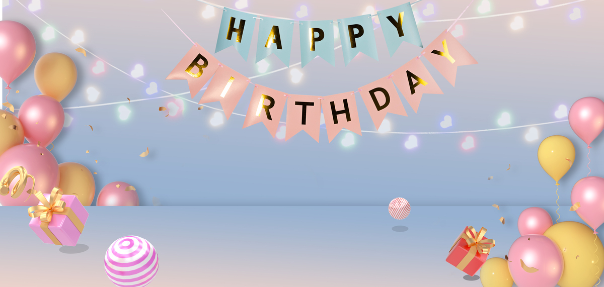 生日气球彩灯图片