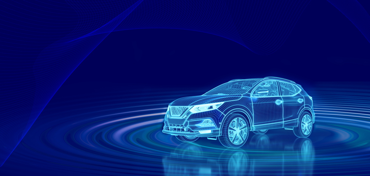 智能驾驶汽车蓝色科技背景图片