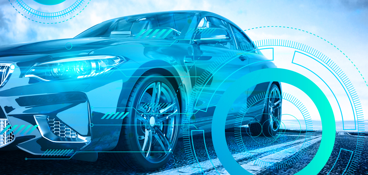 智能驾驶汽车仪表盘蓝色商务汽车背景图片