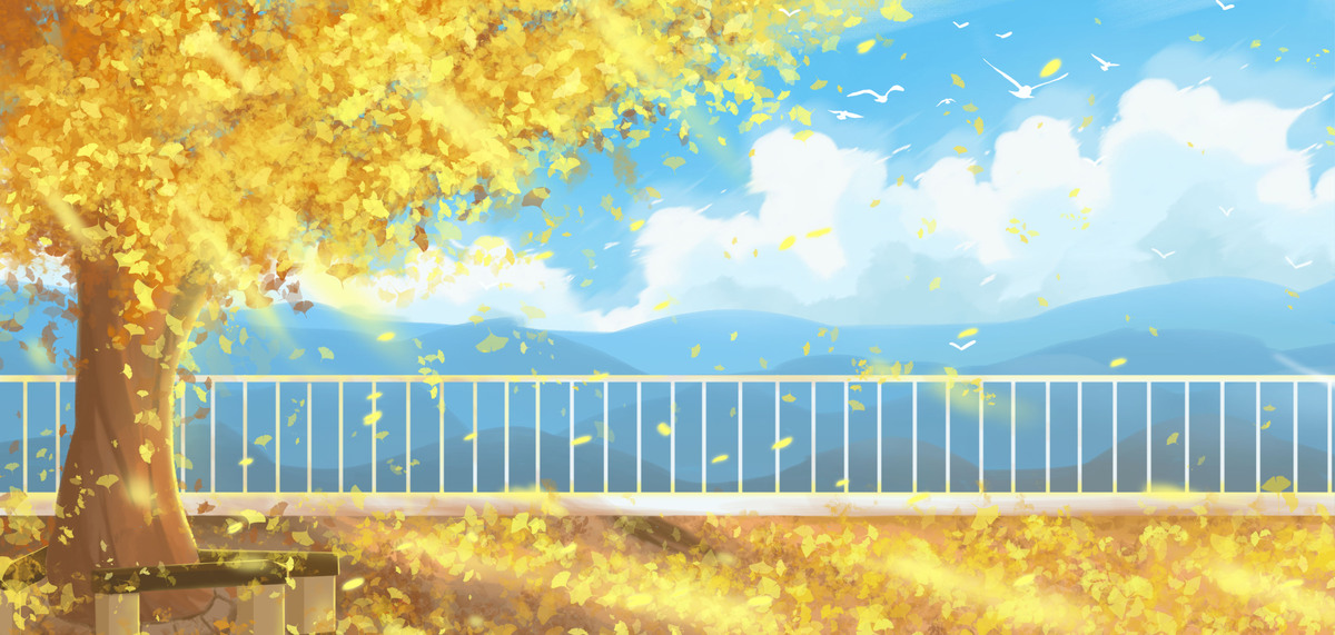 秋天背景银杏树图片