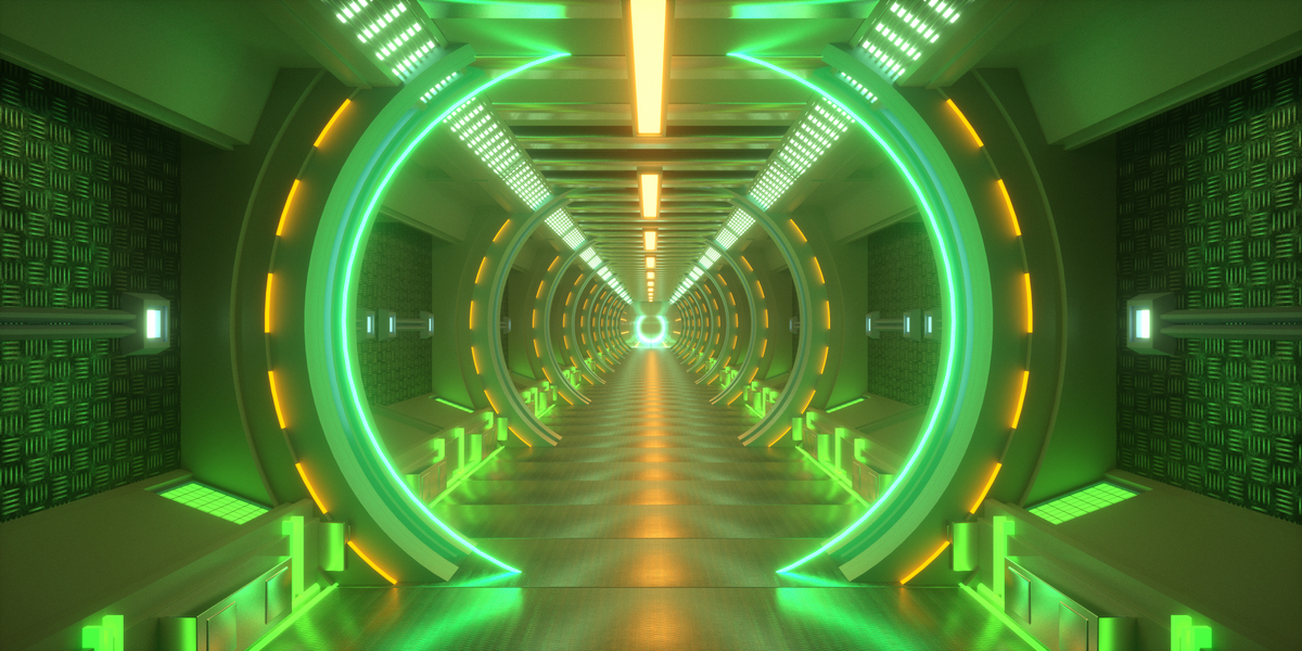 科幻科技绿色科技风格隧道图片