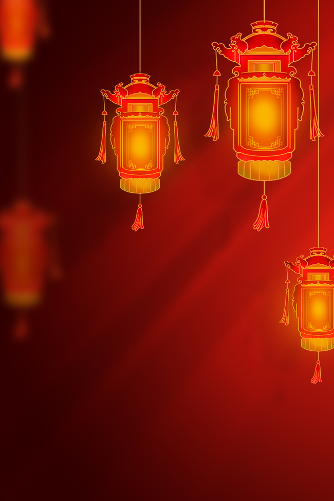 新年新春宫灯红色简约中国风图片