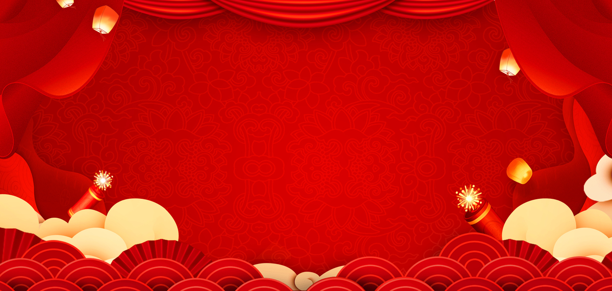 新年春节过年红色中国风新年海报背景图片