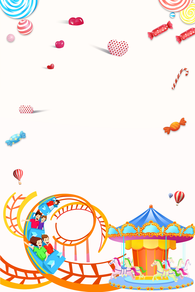 游乐园海报过山车气球图片