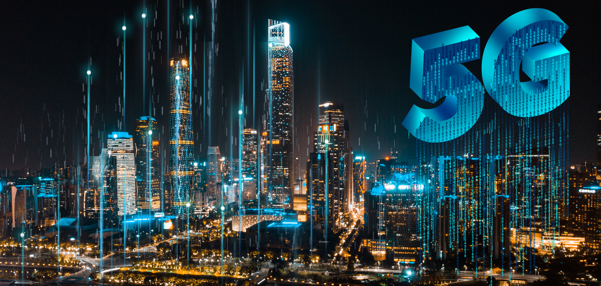数字经济5G科技城市夜景大气背景图片