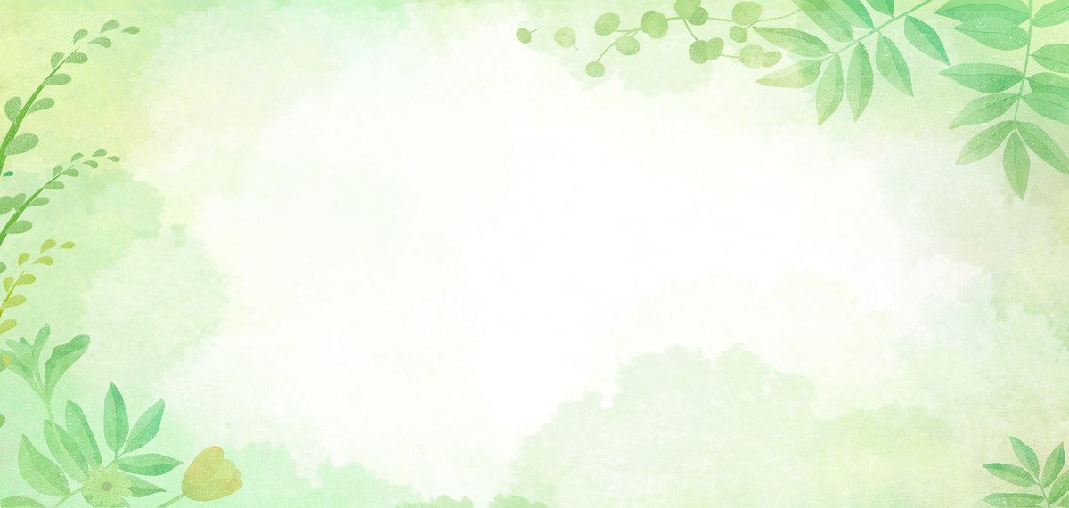 手绘绿叶绿色水彩春天底纹水彩海报背景图片