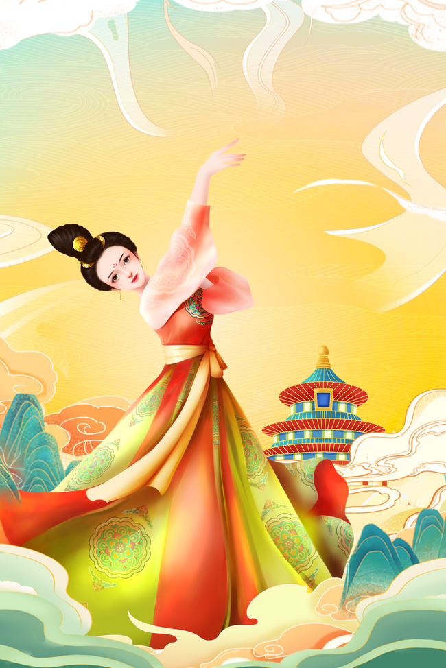 上巳节国风汉服中国风传统节日海报图片